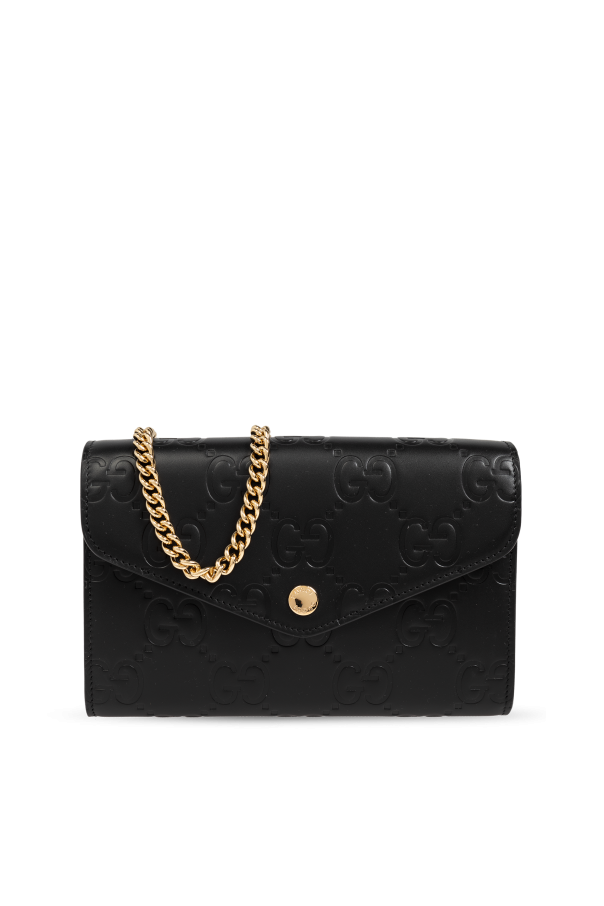 GUCCI｜LONG WALLETS (781555 AADLO 1000) GUCCI GHW GG Chain Wallet Shoulder Bag 781555 AADLO 1000